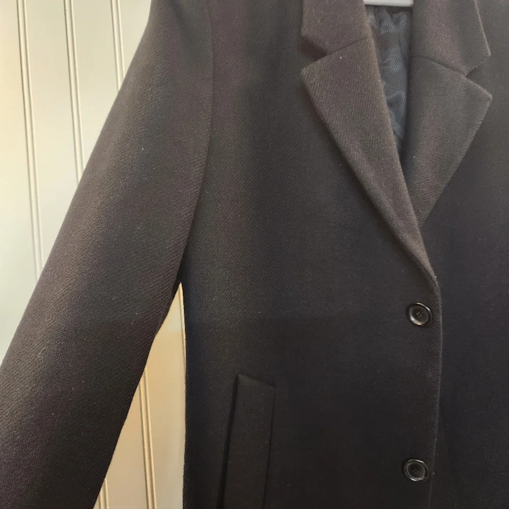 NEW Zara Women's Black Wool Blend Coat Size M Classic Preppy Formal Warm Elegant